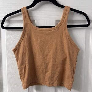 PINK Victoria's Secret Tan Ribbed Crop Top